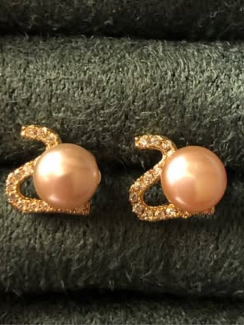14K Gold Filled Sea Pearl Stud Earrings with Certificate